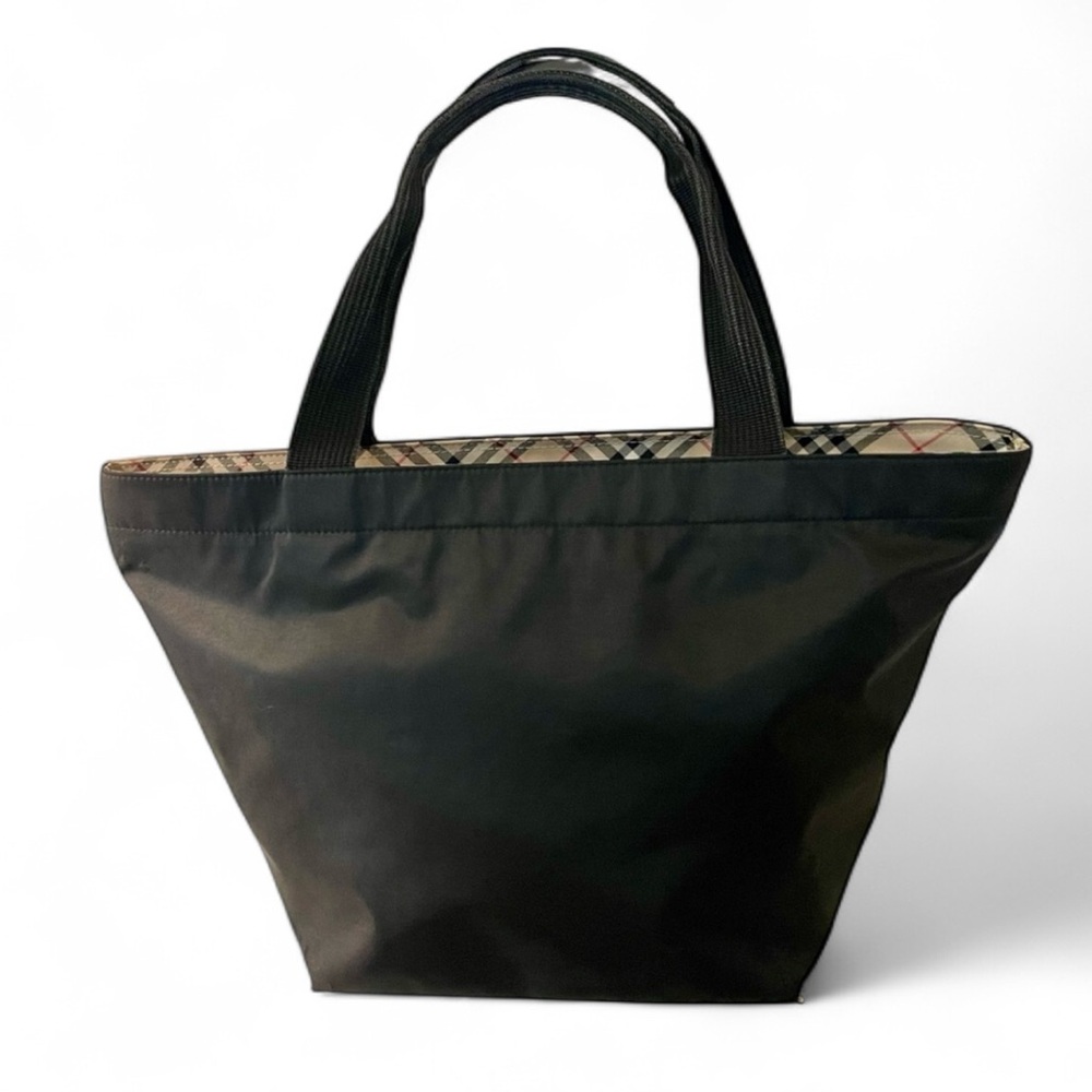 BURBERRY Tote: Blue Label Black and Nova Check Medium-Large Nylon Bag